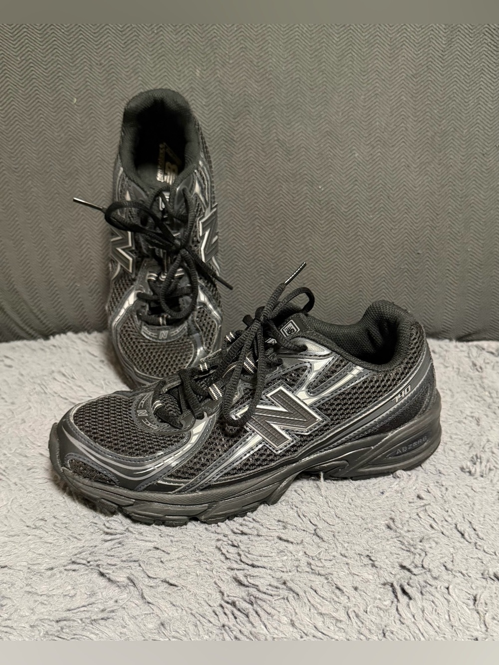 New Balance Kids Black Mesh Athletic Sneakers